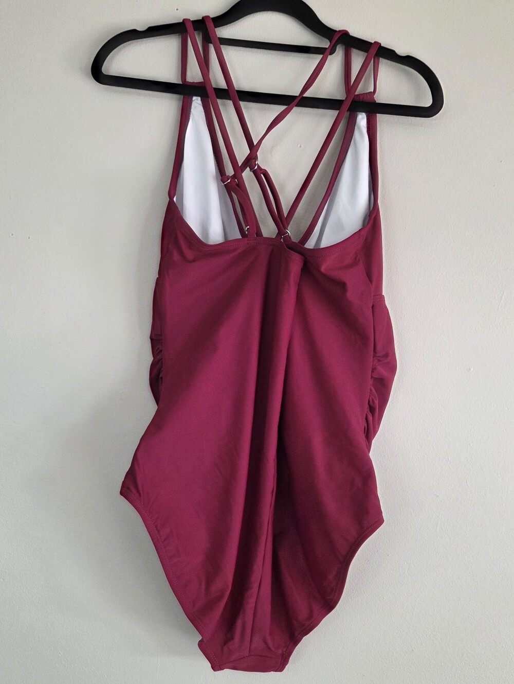 Cranberry One Piece Swim Bathing Suit XL Adjustable Straps Like New - Picture 3 of 6